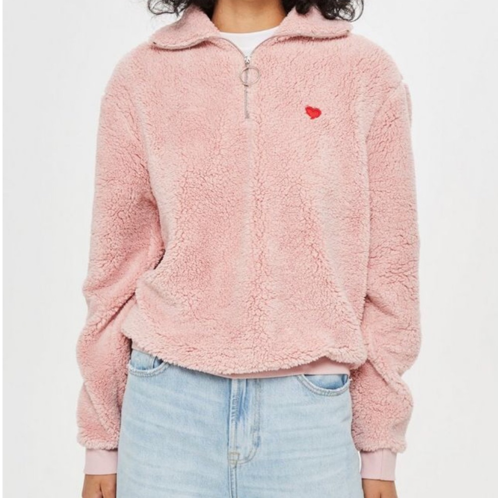 Brown top shop teddy jacket🤍